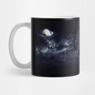 Haunted House and crows Mug